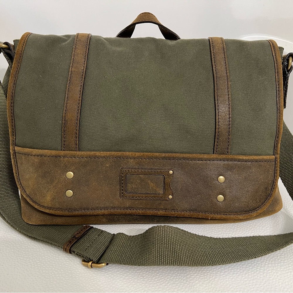 Patricia Nash Green and Brown Men's Messenger Bag